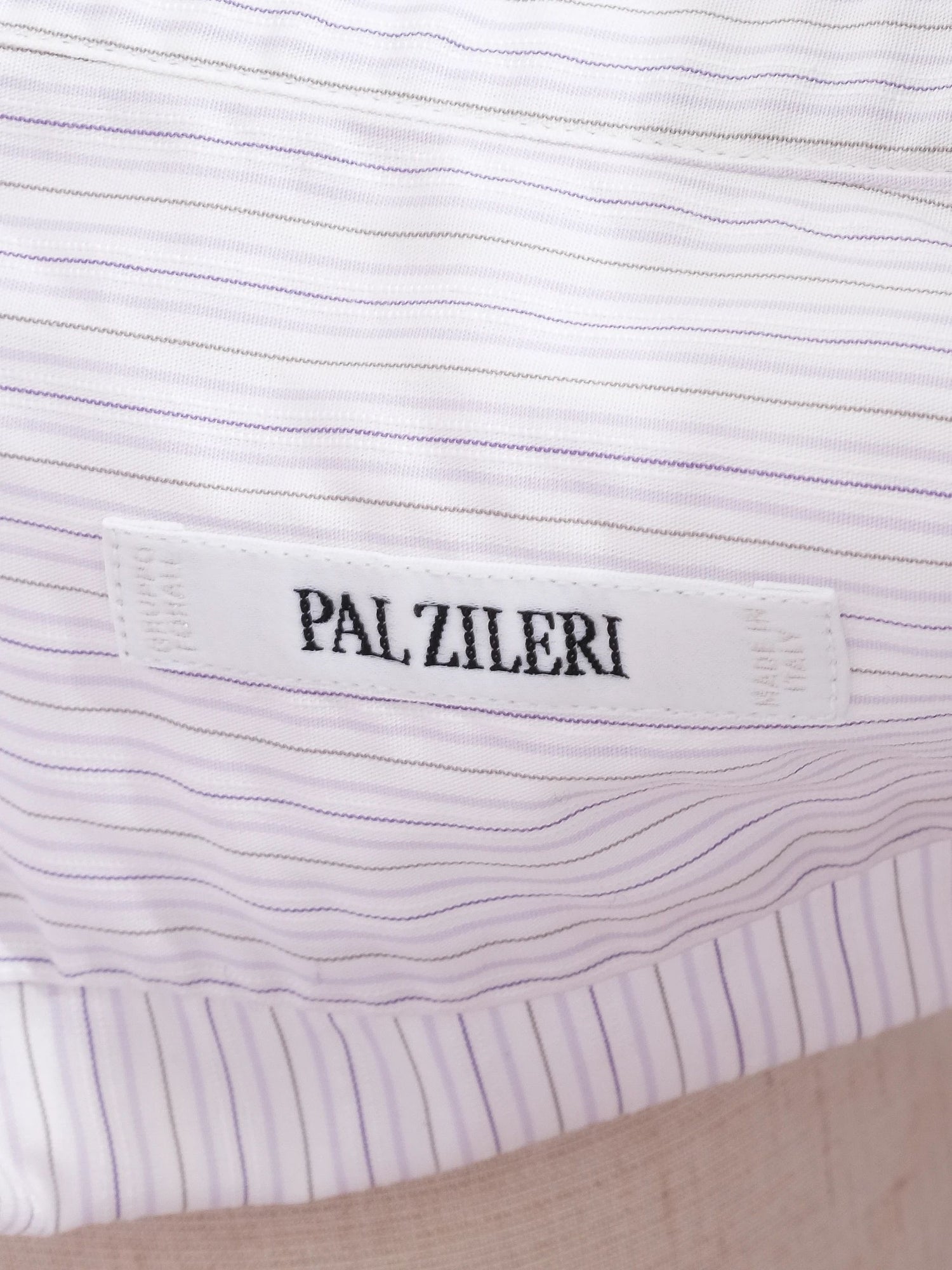 Excellent Pal Zileri Striped Dress Shirt XL Cotton Natural