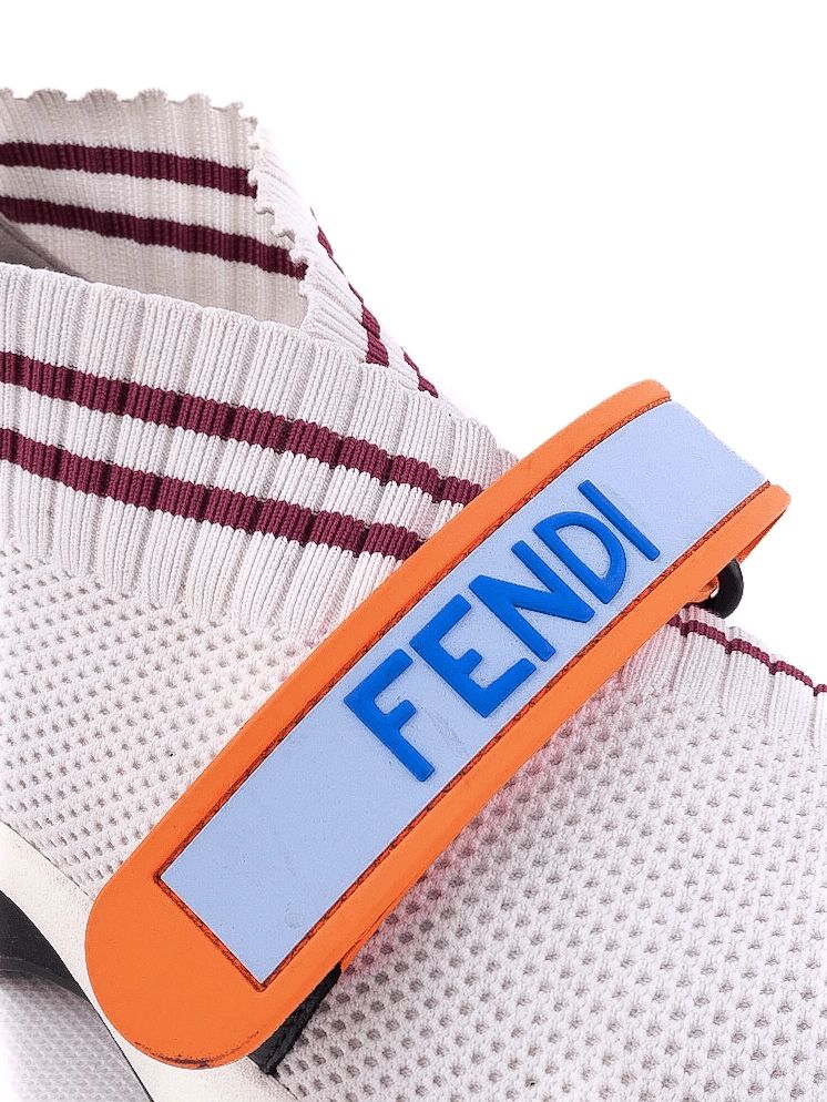 Perfect Fendi White Sneakers with Red Stripes Size 37 Women