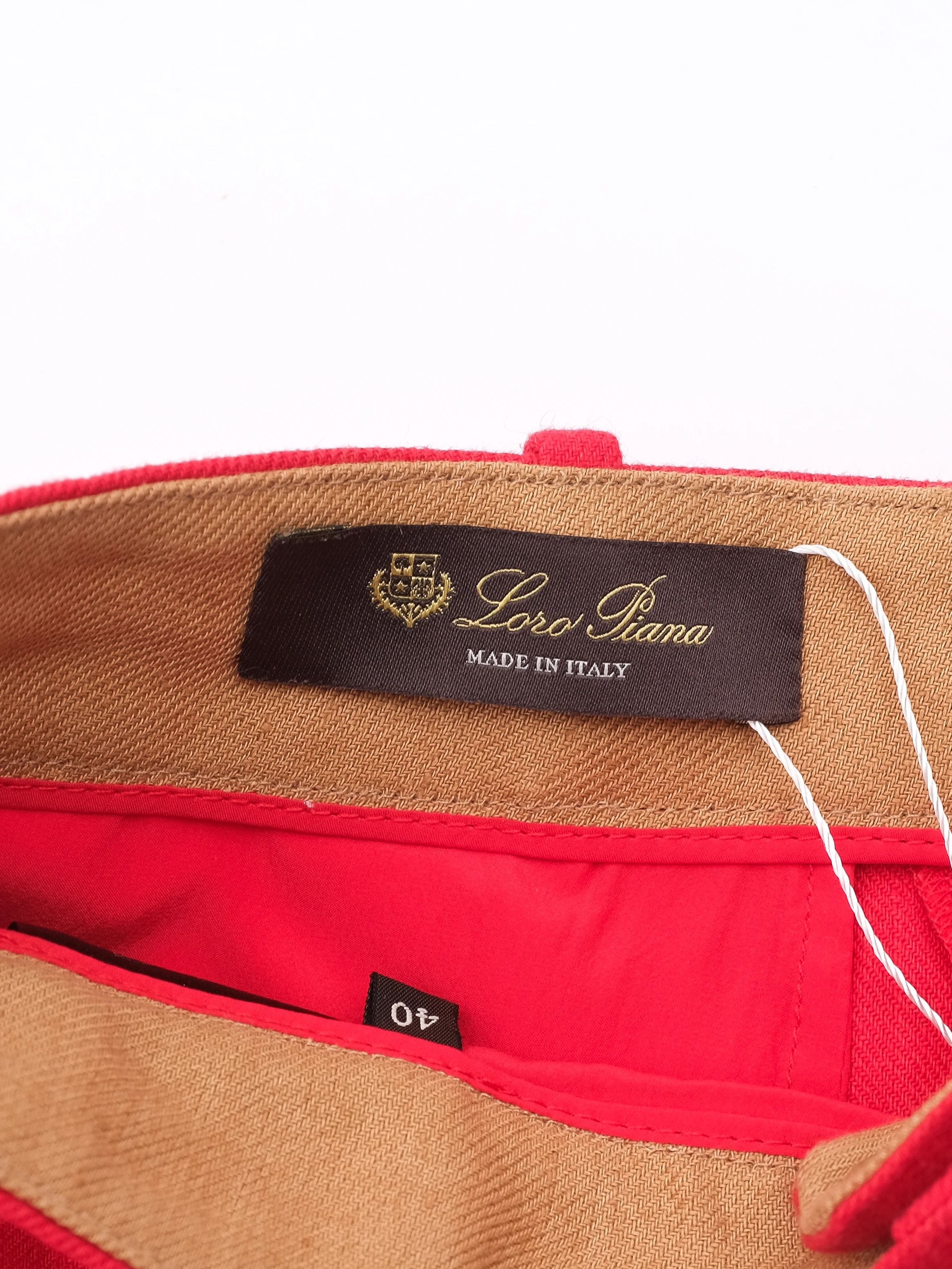 Excellent Loro Piana Red Linen WomenÕs Shorts Size 40 Made in Italy