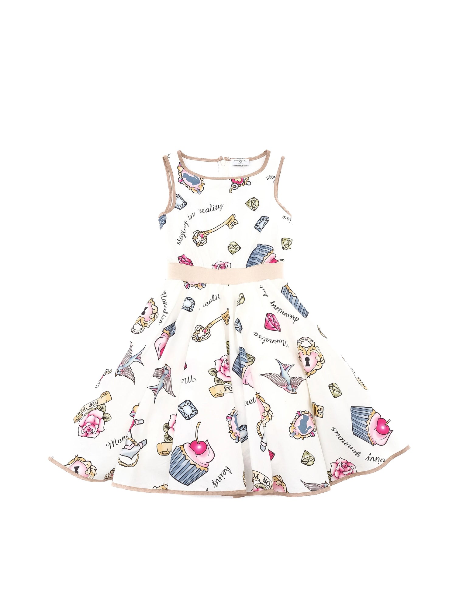 Excellent Monnalisa White Cotton Dress Size 10 for Kids
