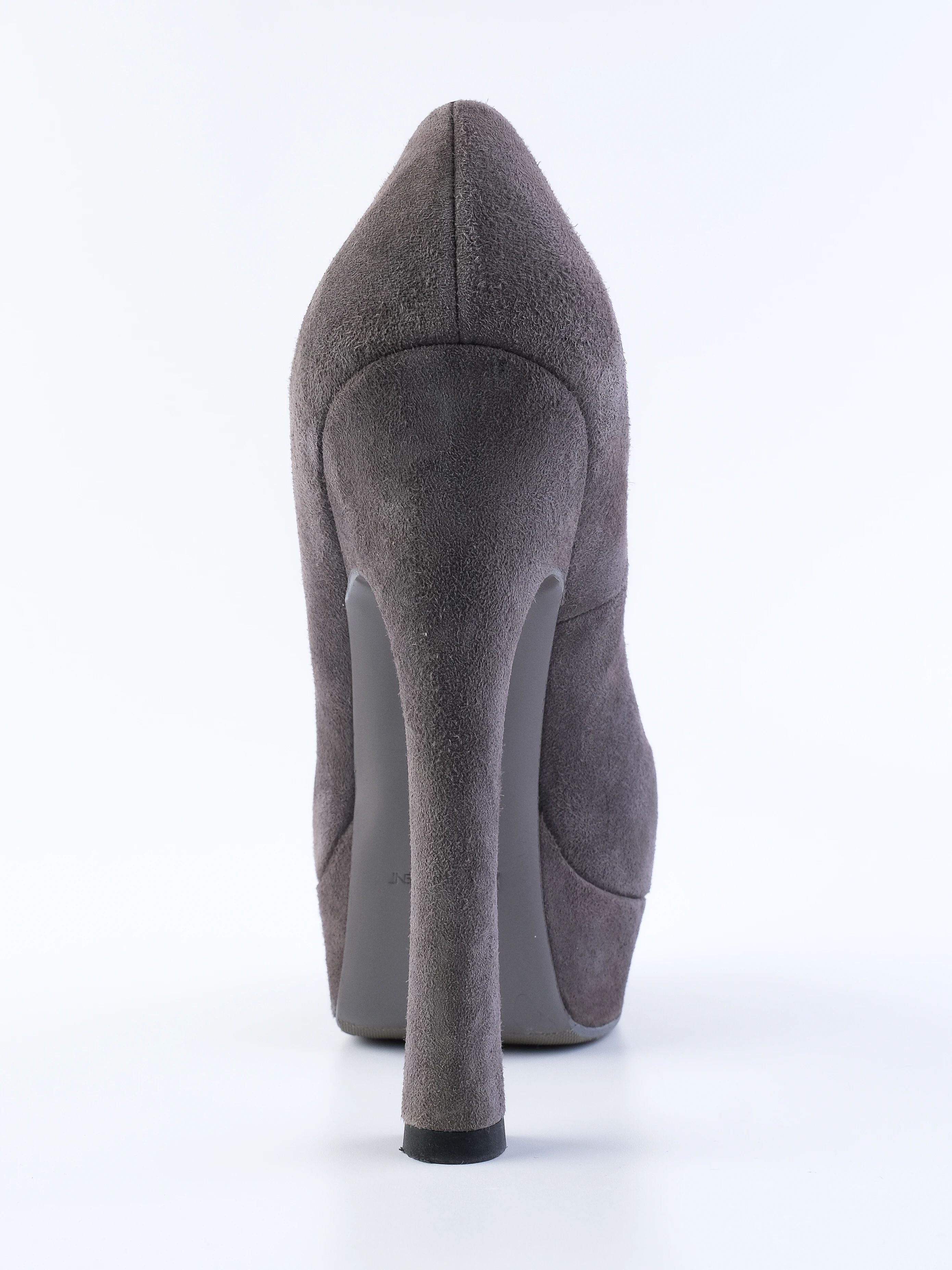 Excellent Yves Saint Laurent Gray Leather High-Heeled Pumps Size 39