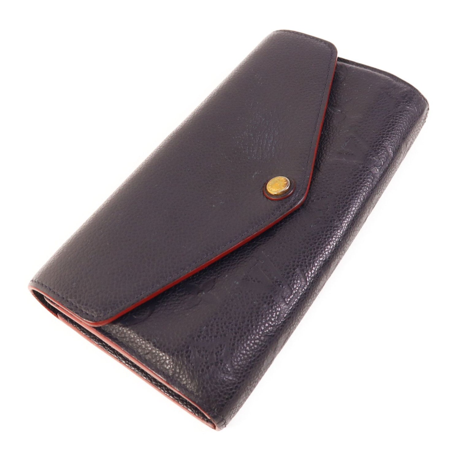 Louis Vuitton Empreinte Sarah Long Wallet Navy Blue Bifoldpurse M 61182