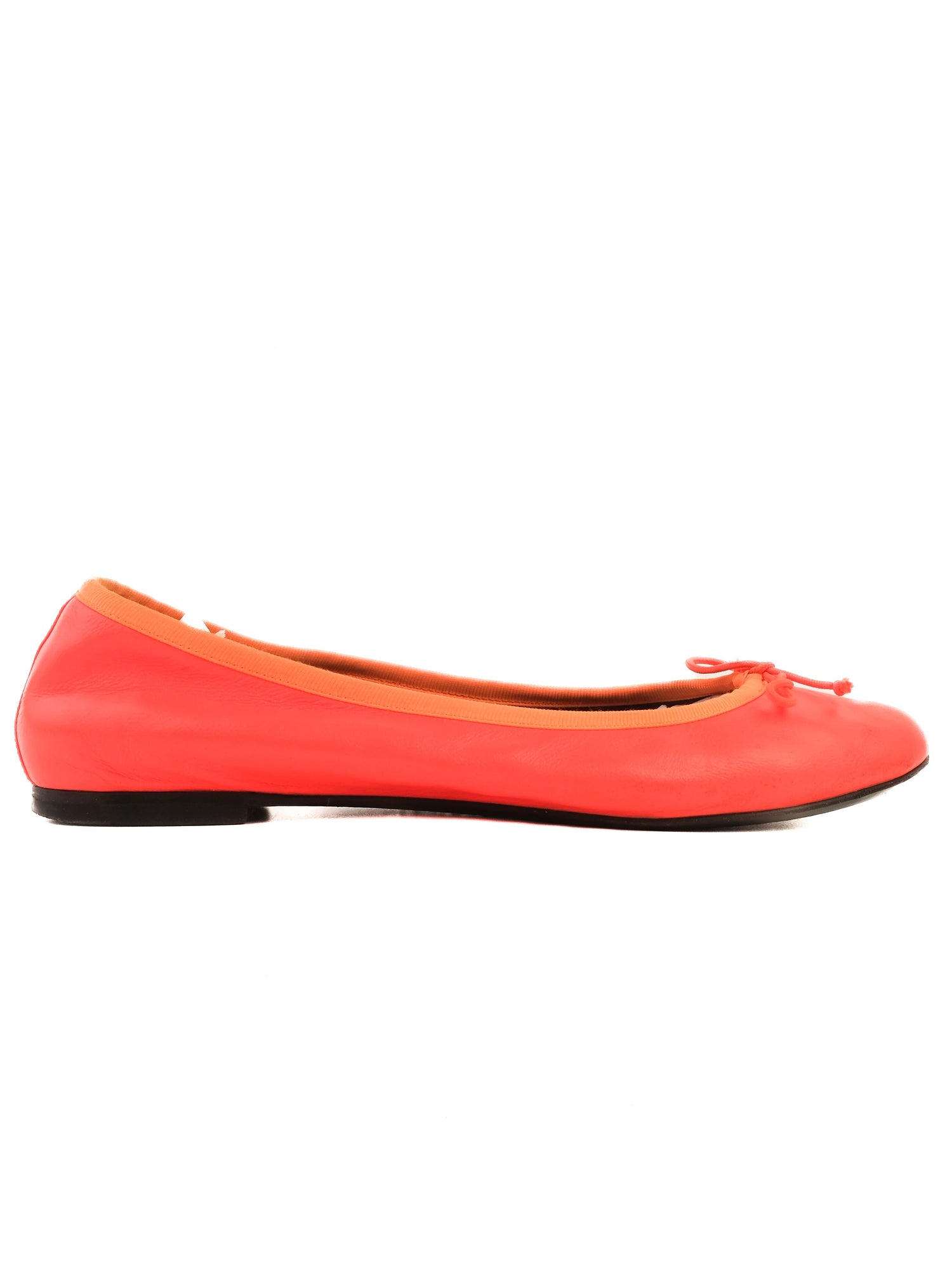 Excellent Saint Laurent Orange Leather Ballet Flats Size 38