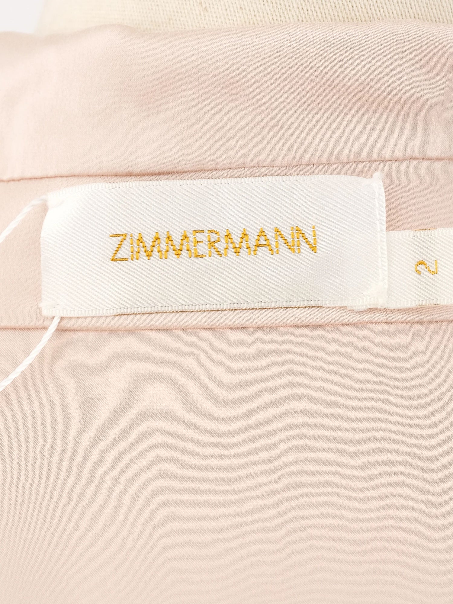 Excellent Zimmerman Pink Silk Wrap Dress with Ruffled Hem