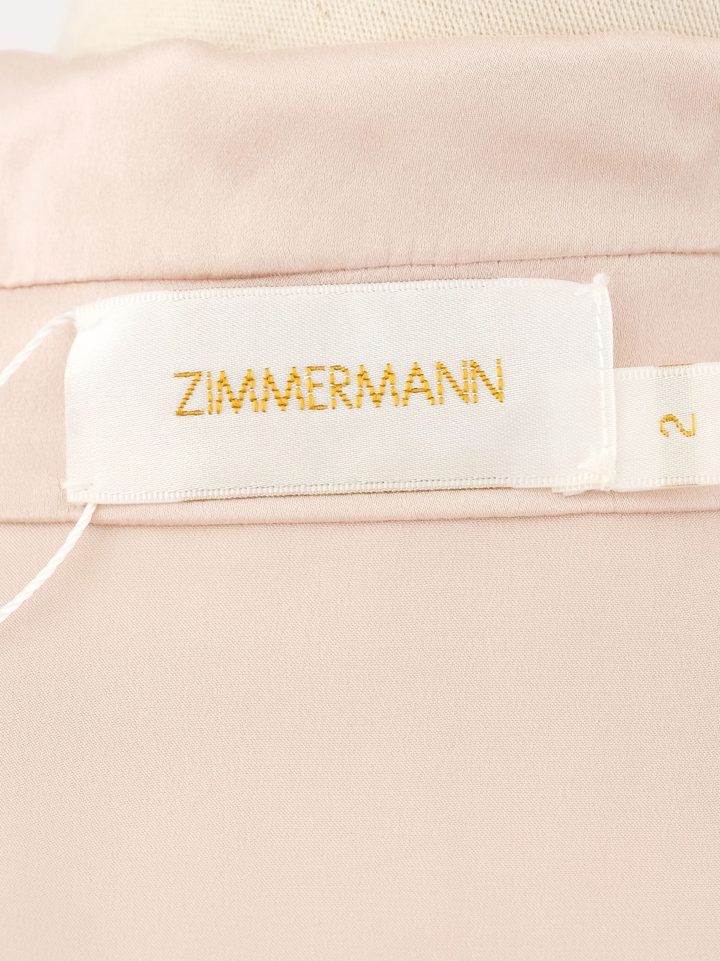Excellent Zimmerman Pink Silk Wrap Dress with Ruffled Hem