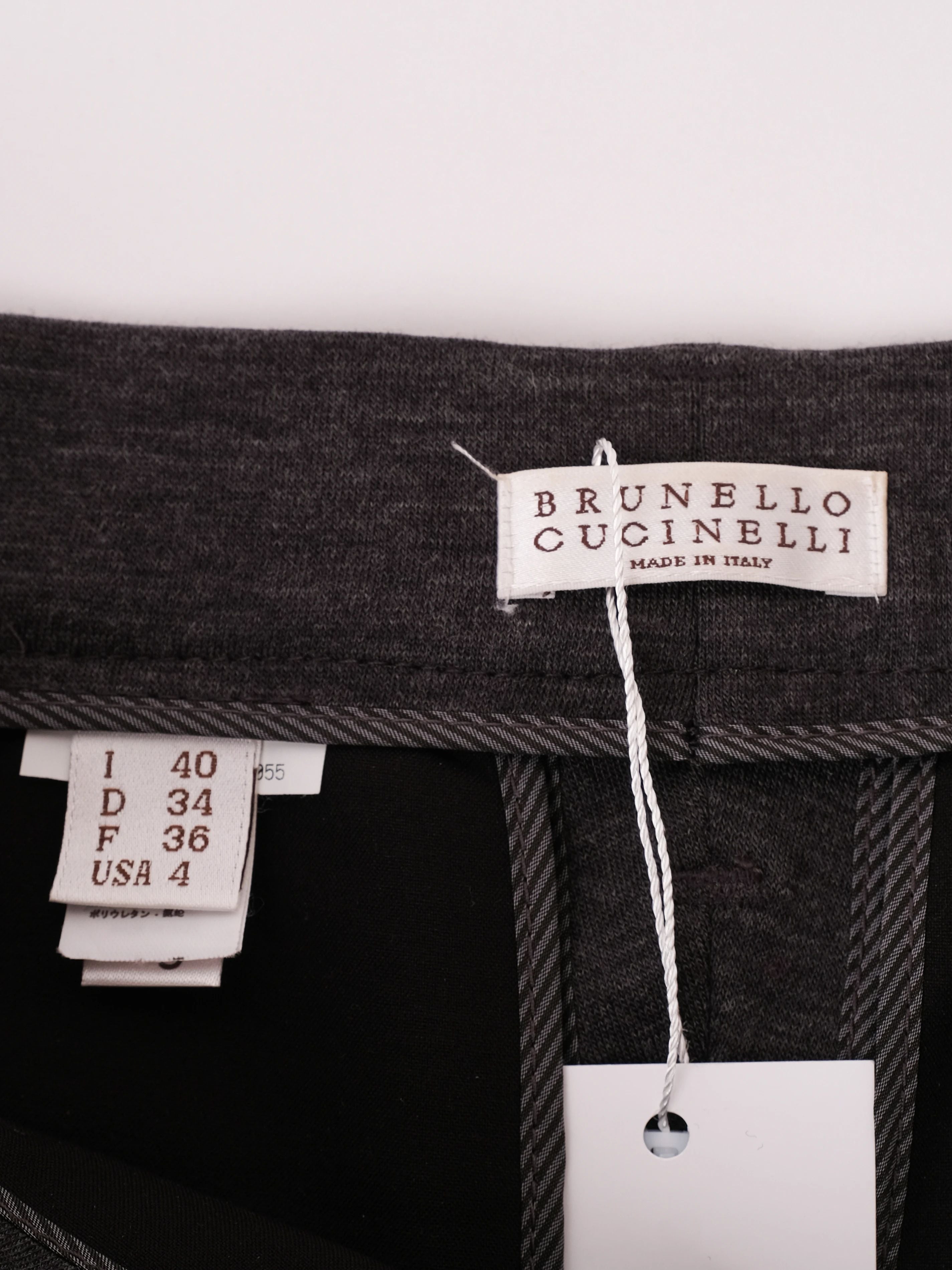 Excellent Brunello Cucinelli Gray Wool Pants Size S Made in Italy