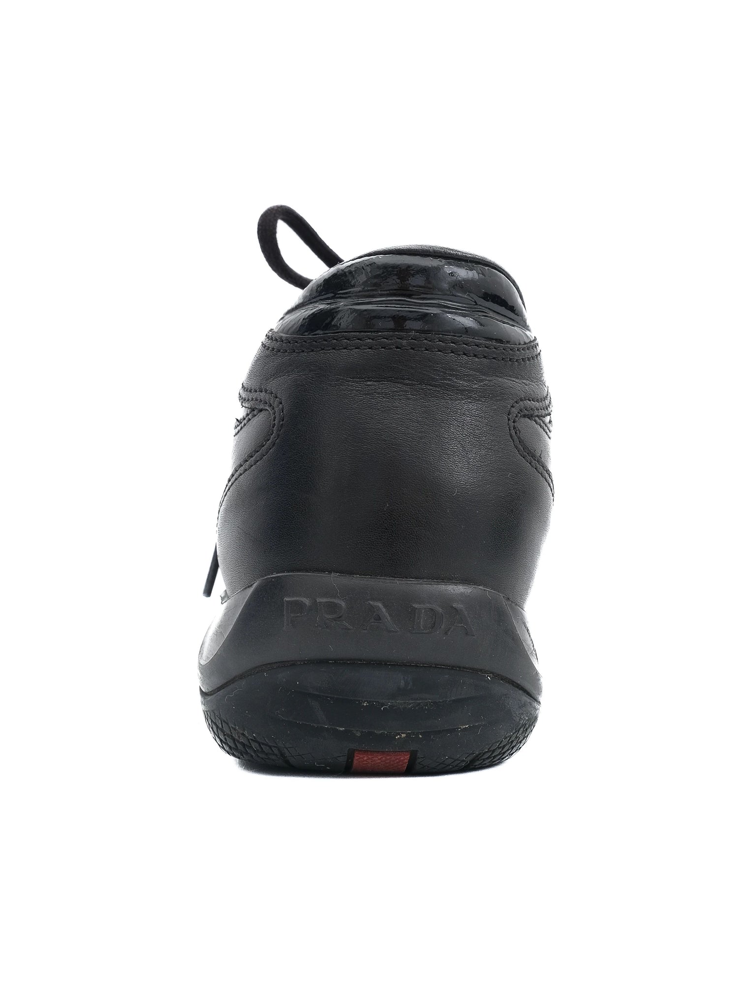 Excellent Prada Black Leather Sneakers Size 36 for Women