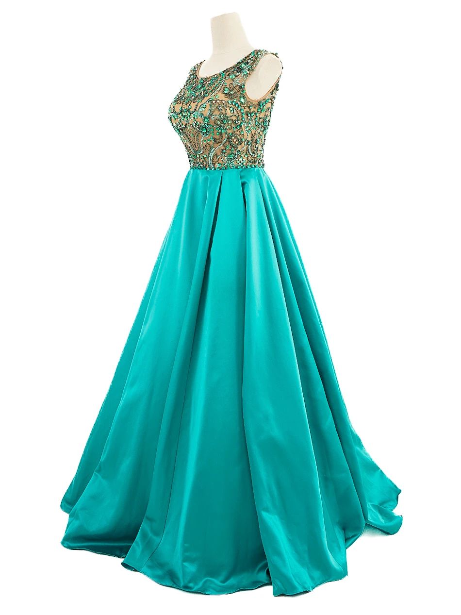 NEW Sherri Hill Turquoise Evening Gown Size S with Embellished Bodice