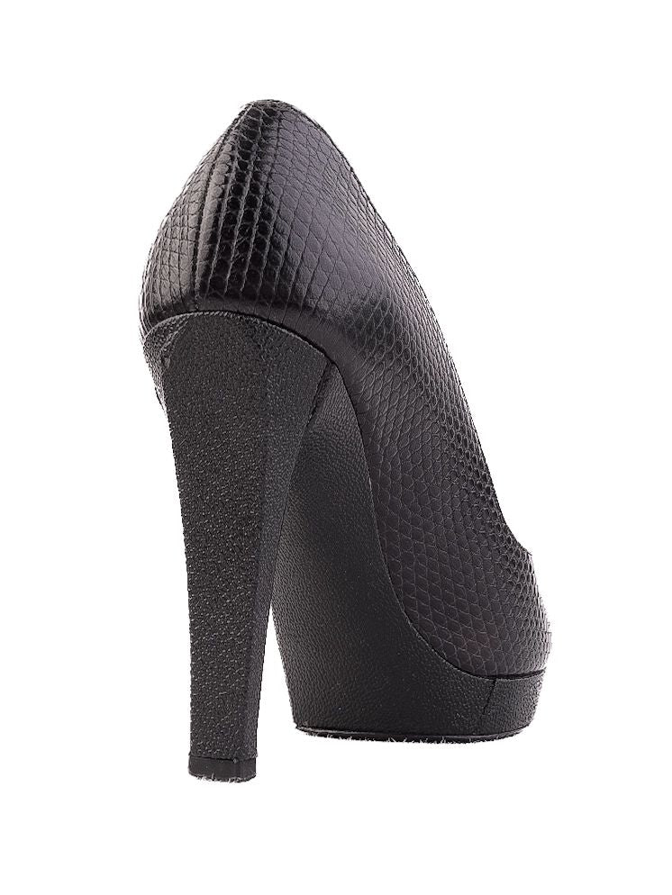 Excellent Donna Karan Black Leather High-Heeled Shoes Size 37