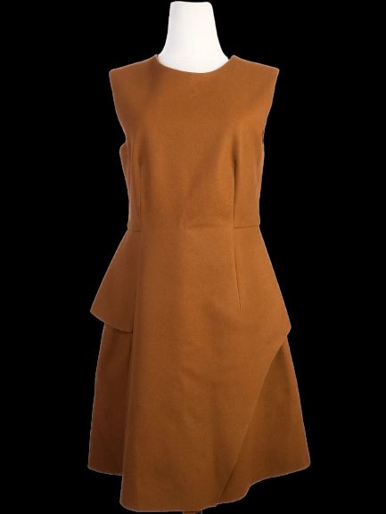 Sportmax Excellent Condition Orange Wool Peplum Dress Size M