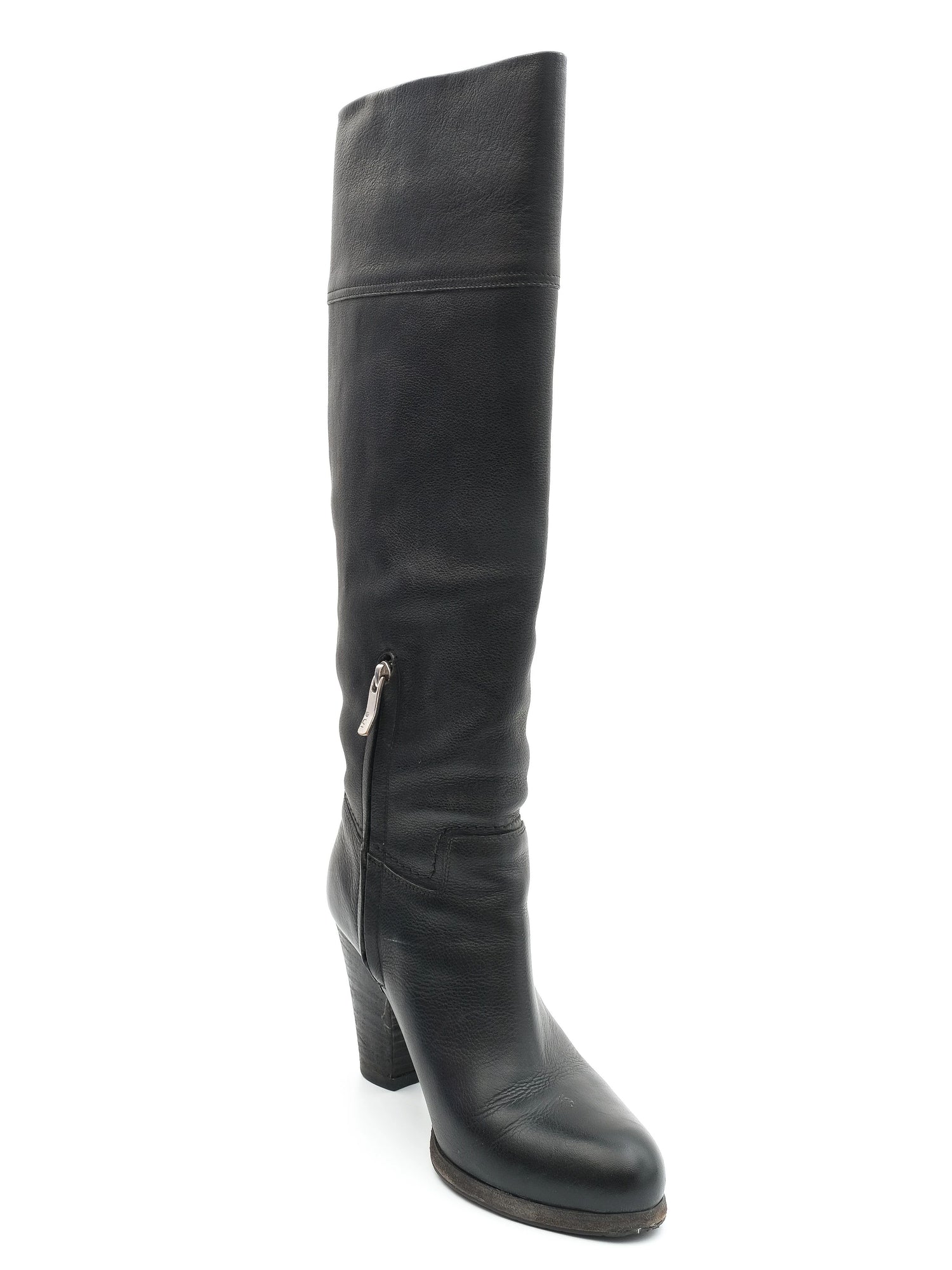 Perfect Barbara Bui Black Leather Knee-High Boots Size 37.5