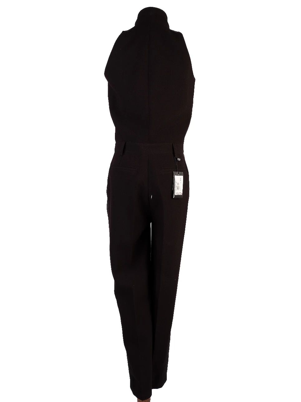 NEW Armani Exchange Black Jumpsuit Women Viscose High Collar Size