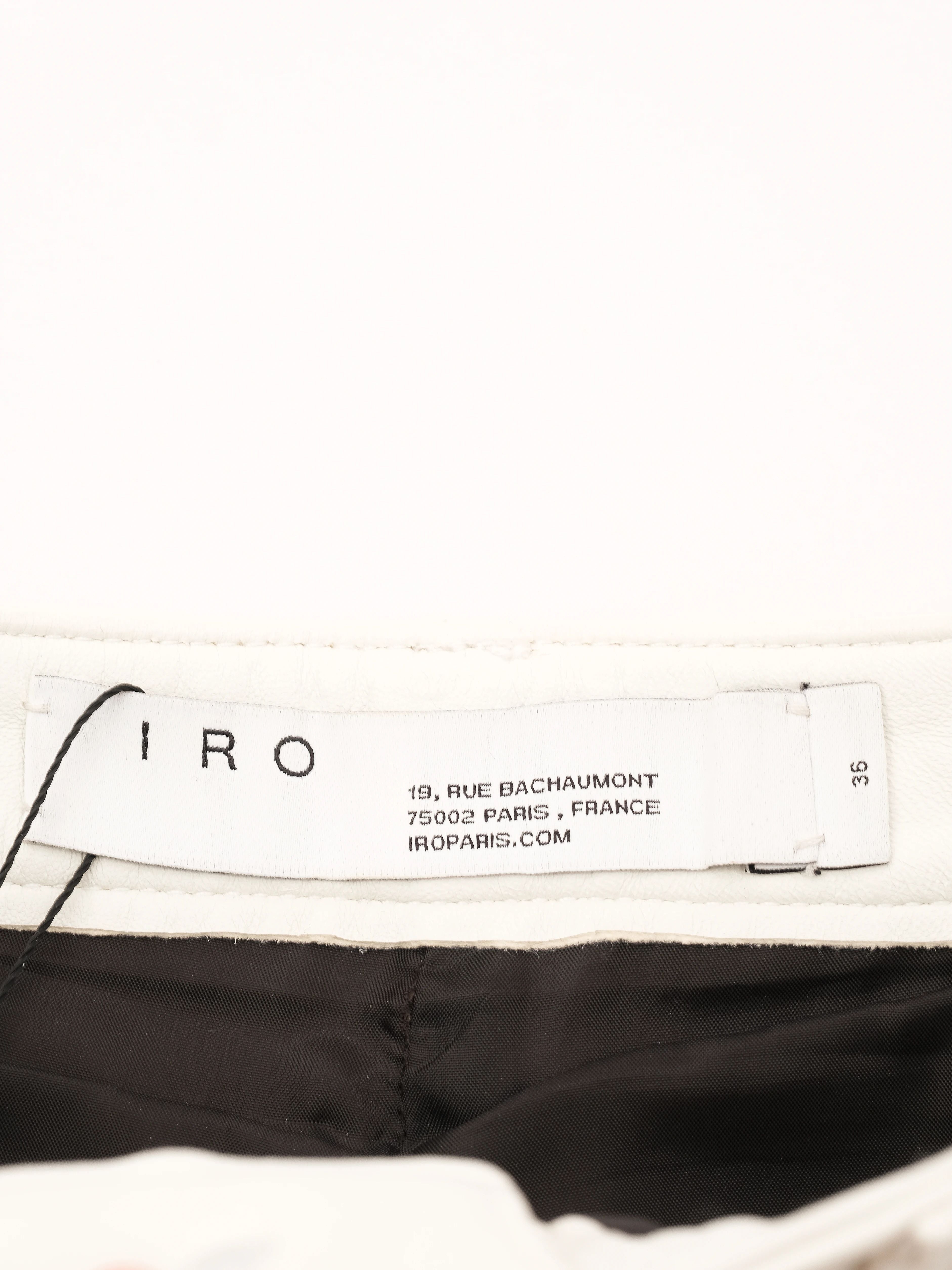 Excellent Iro White Leather Shorts with Lace-Up Detail Size S
