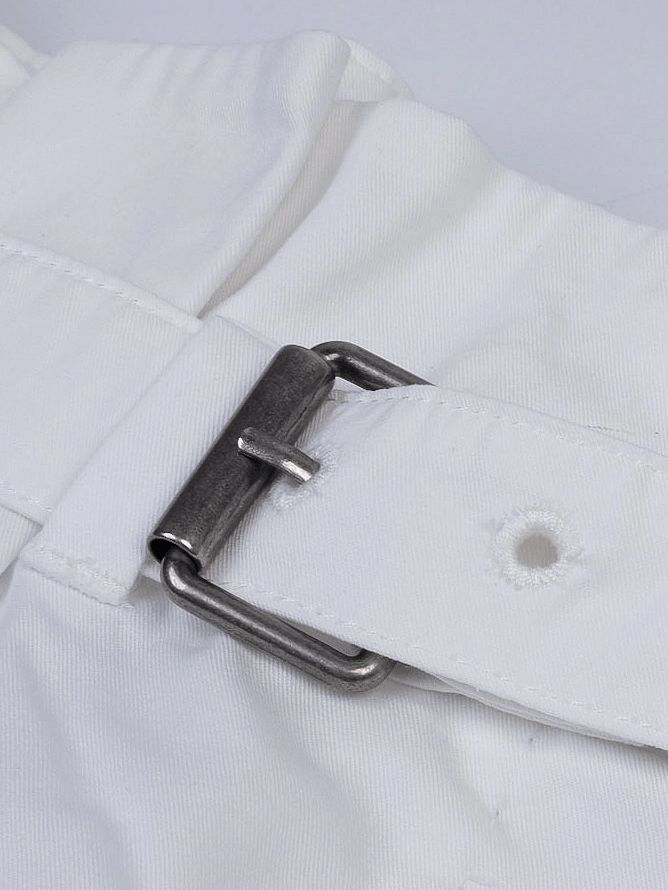 Excellent Weekend MaxMara White Cotton Shorts with Belt Size N/A