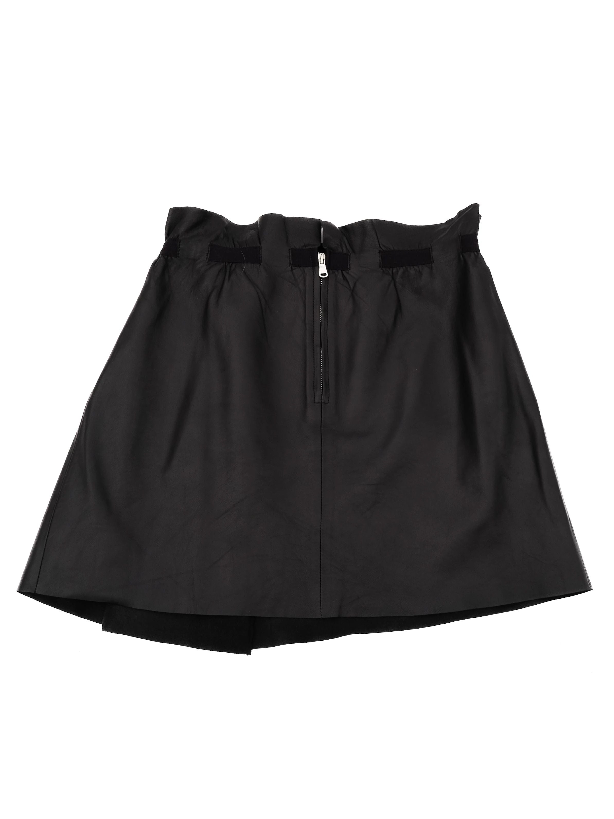 Excellent Red Valentino Black Skirt Size S with Pleats and Belt