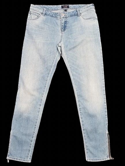 Excellent Armani Jeans Blue Cotton Denim Size S with Zipper Details