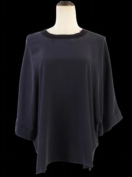 Excellent Joseph Blue Silk Top Size M with Three-Quarter Sleeves