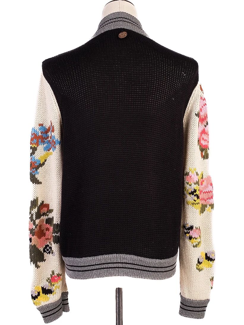 Excellent TWINSET Black Knitted Cardigan Natural Cotton Size M