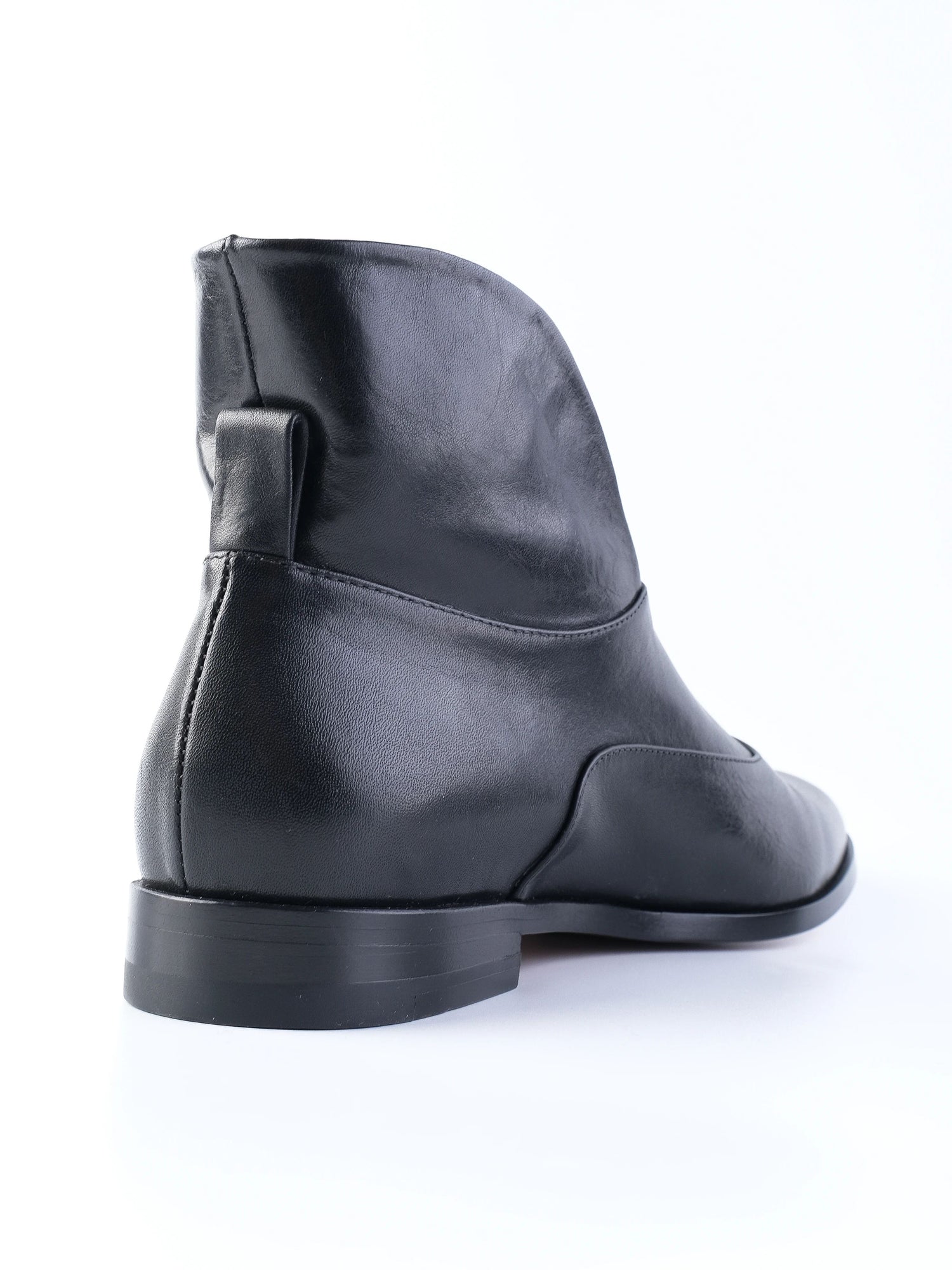NEW A.Testoni Black Leather Ankle Boots with Zipper Size 38.5