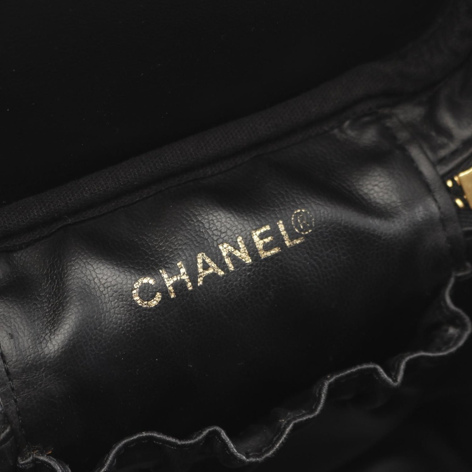 Chanel Black Coco Mark Handbag Leather Grained Calfskin A 01998