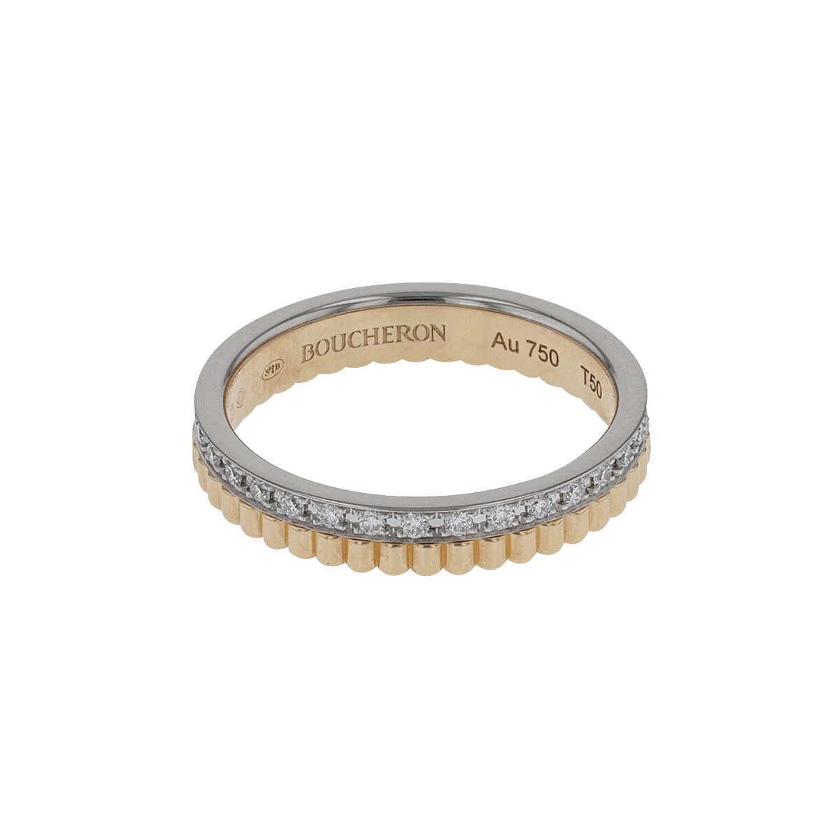 Boucheron Quatre Radiant diamonds and two-tones gold ring