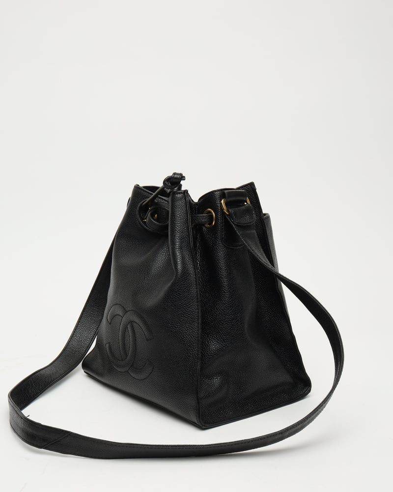 Chanel Cc Caviar Bucket Bag