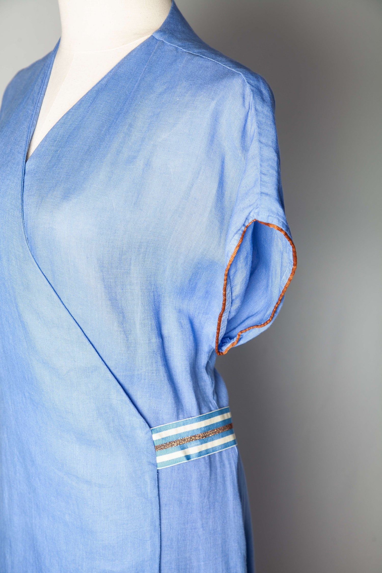 Good Altea Blue Wrap Dress XS Lightweight V-Neck Style