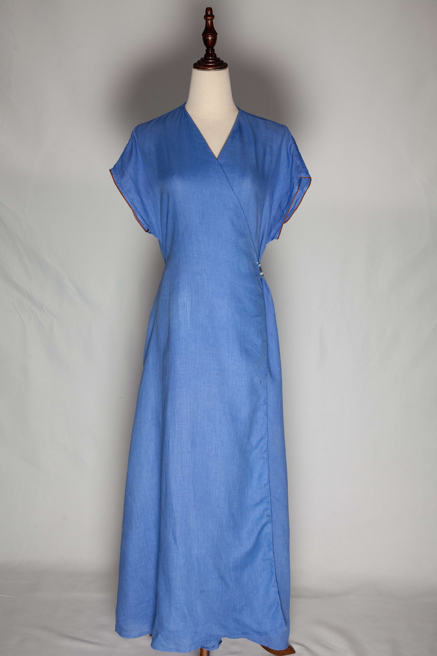 Good Altea Blue Wrap Dress XS Lightweight V-Neck Style