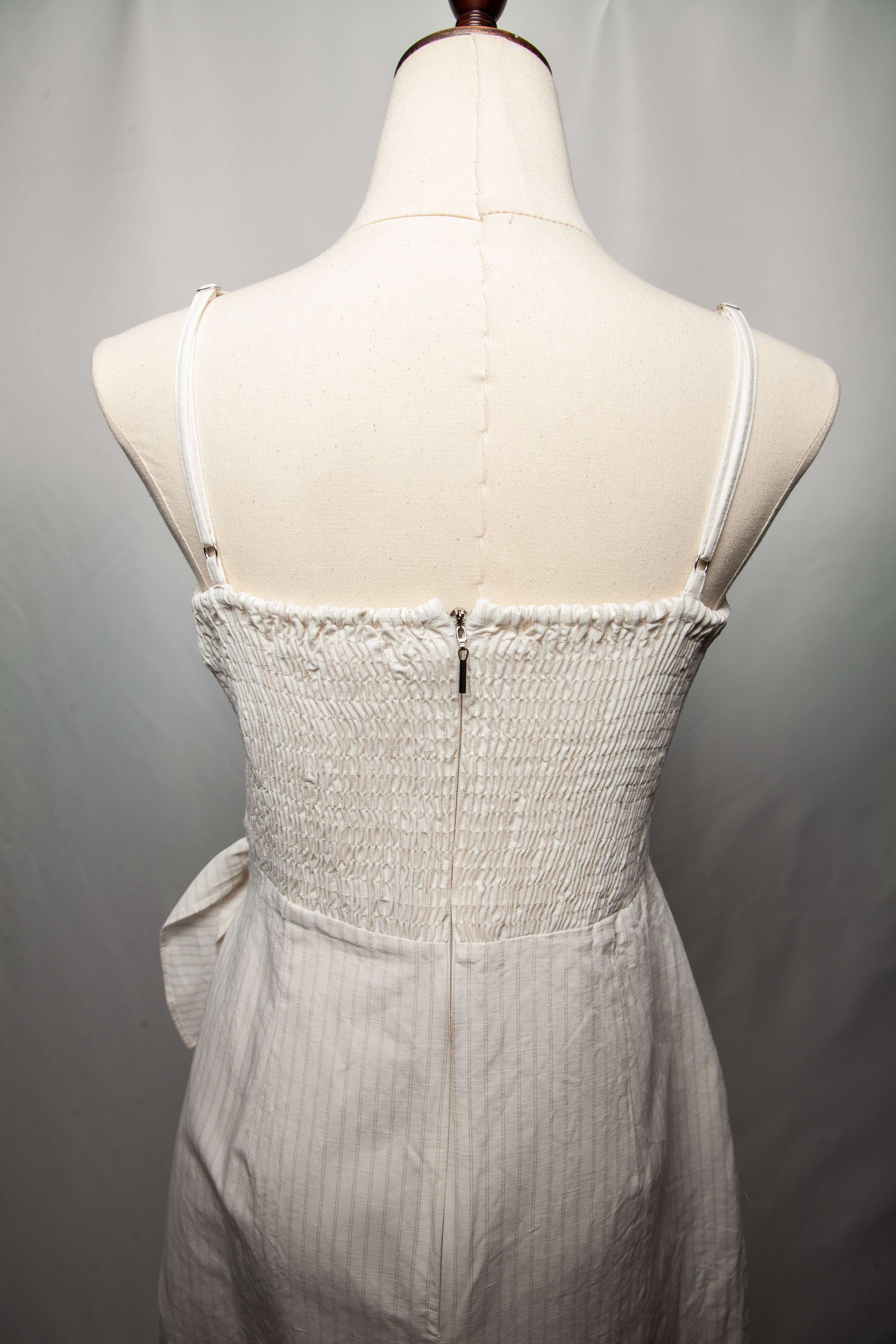 Good Rebecca Taylor White Cotton Spaghetti Strap Dress Size XS
