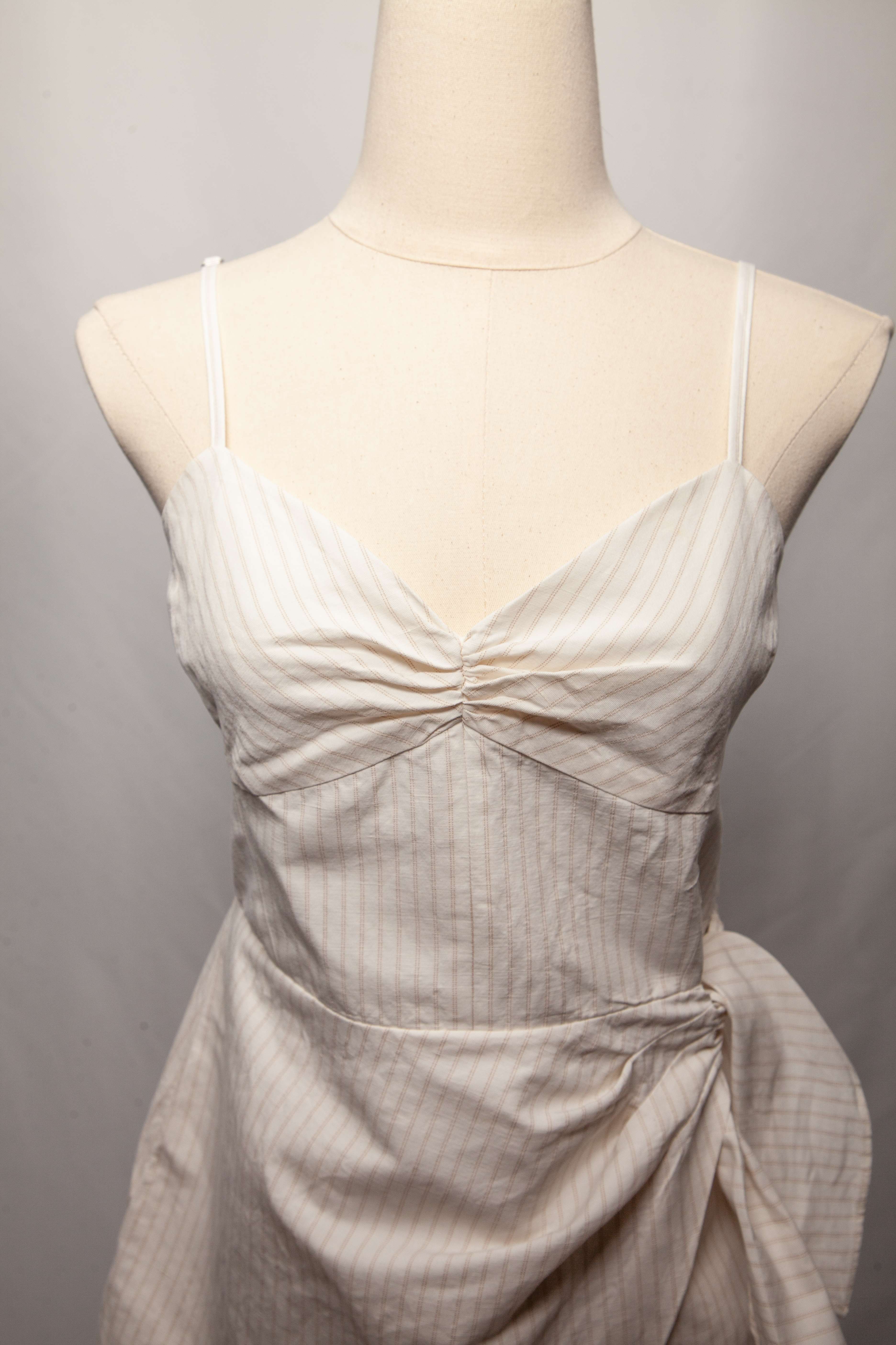 Good Rebecca Taylor White Cotton Spaghetti Strap Dress Size XS