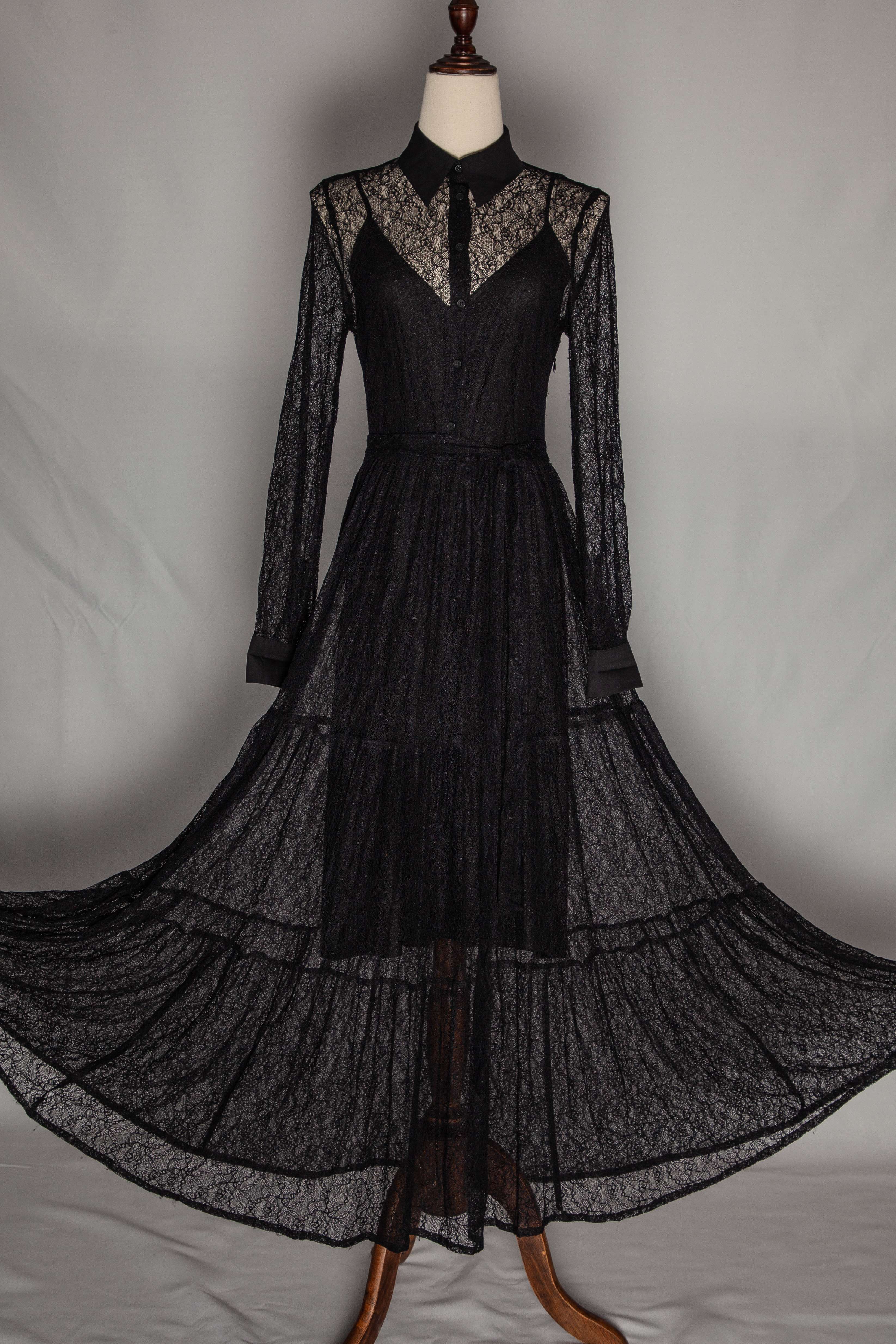 Good Beymen Club Black Lace Dress Long Sleeves Size N/A