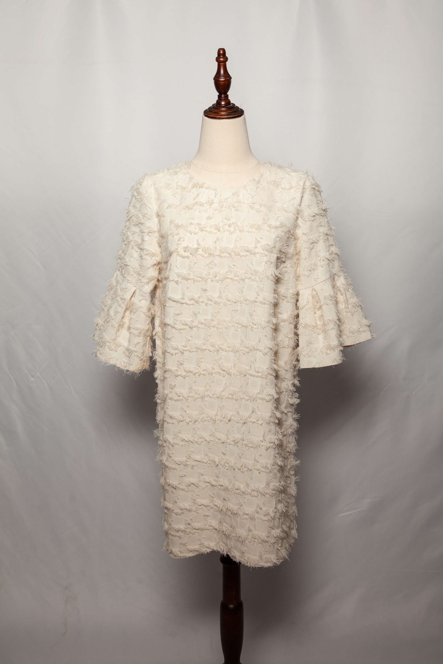Average River Island White Textured Dress Size XS Polyester