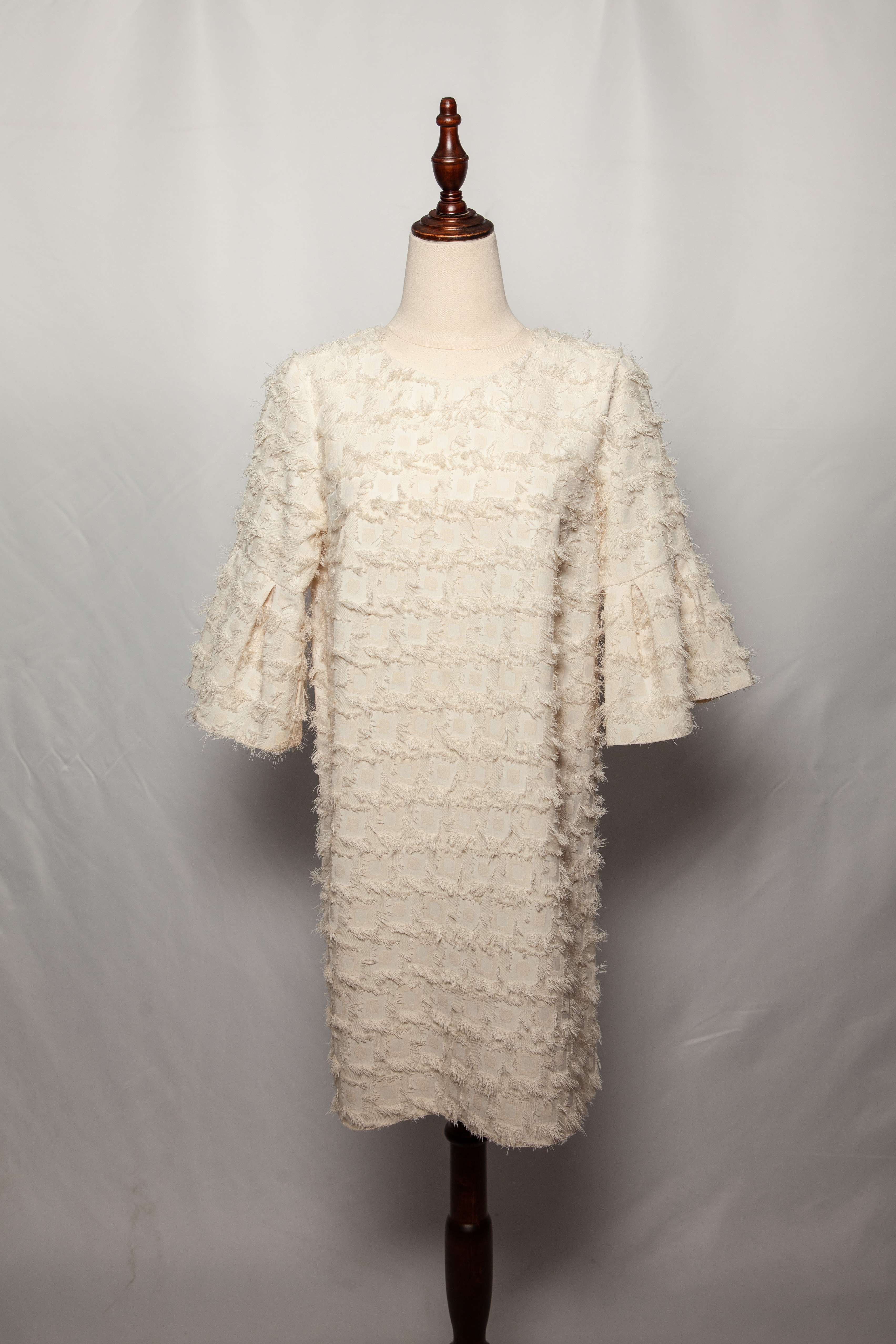 Average River Island White Textured Dress Size XS Polyester