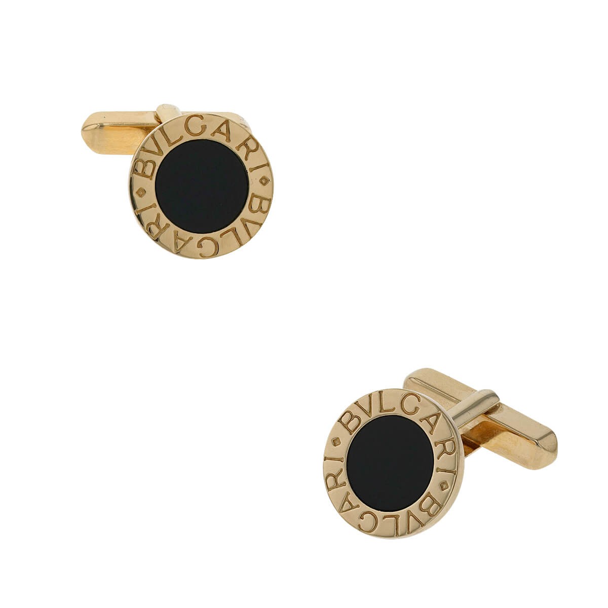 Bulgari Bulgari onyx and gold cufflinks
