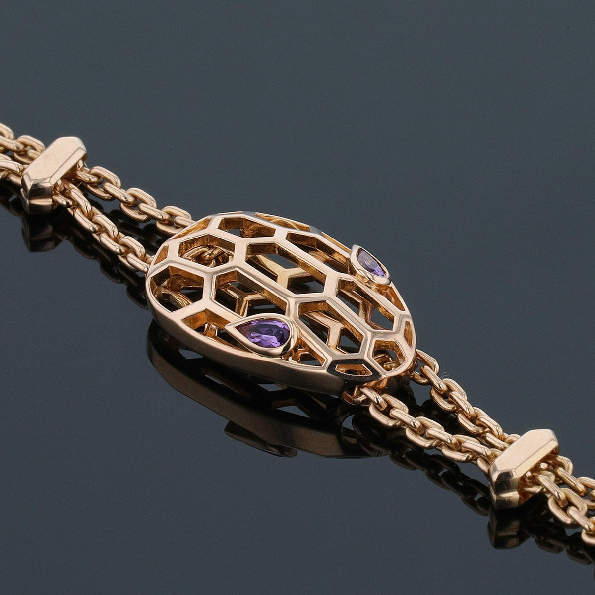 Bulgari Serpenti amethysts and gold bracelet