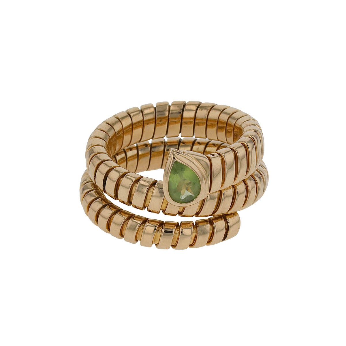 Bulgari Serpenti Tubogas gold and peridot ring