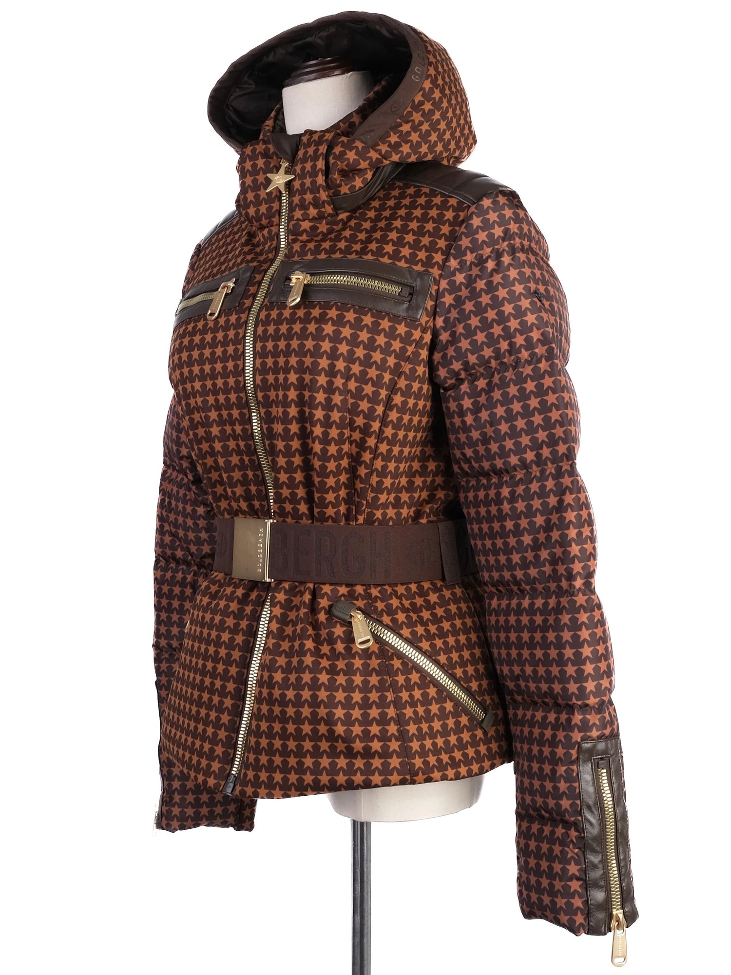 Perfect Goldbergh Brown Padded Jacket with Star Pattern Size M