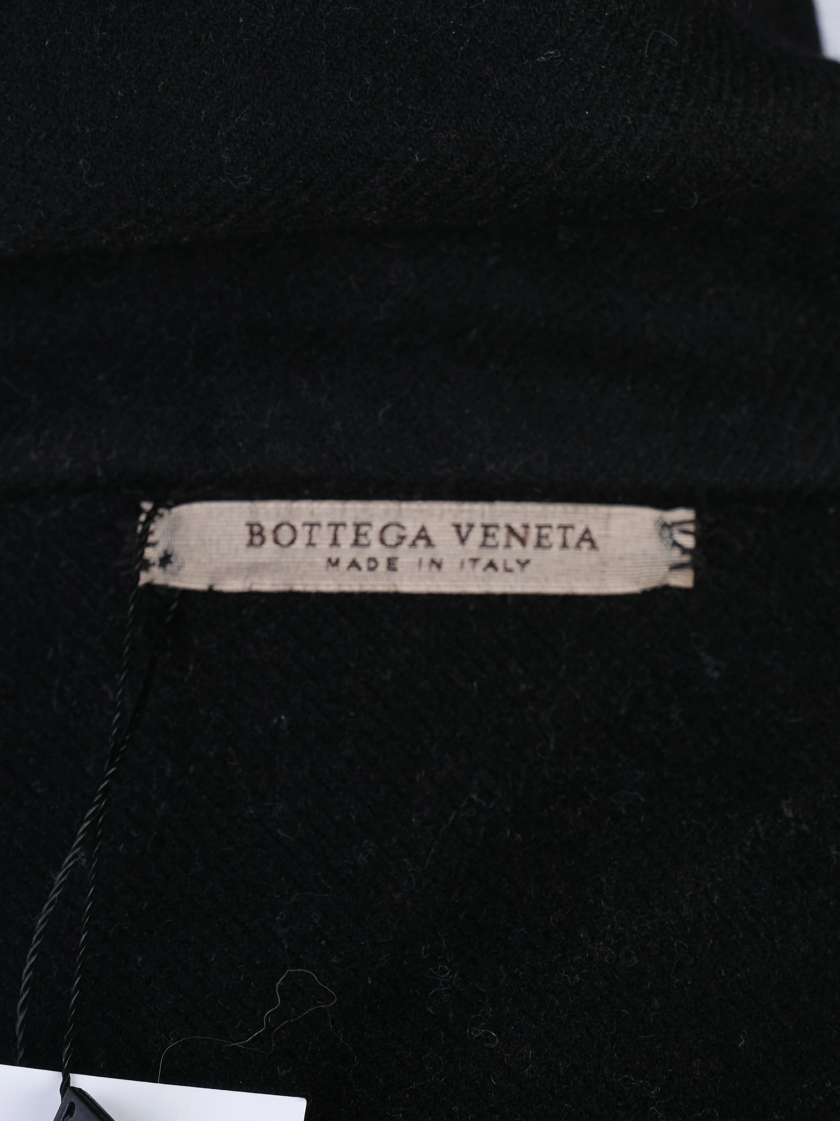 Excellent Bottega Veneta Black Wool Coat with Belt Size M