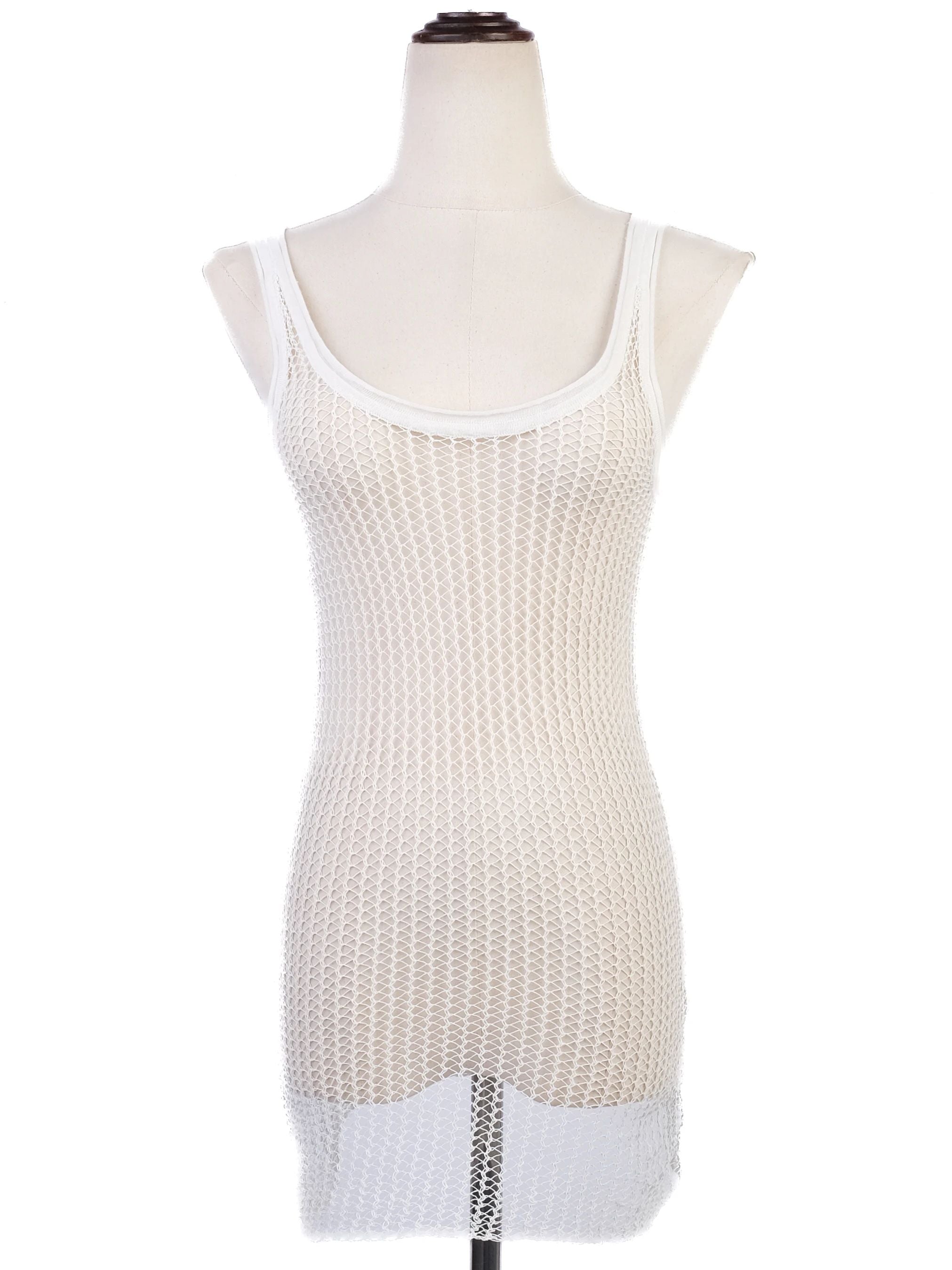 NEW By Malene Birger White Mesh Dress XS Sleeveless Scoop Neck