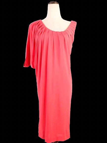 Excellent Escada Red Asymmetrical Dress Size XS Viscose