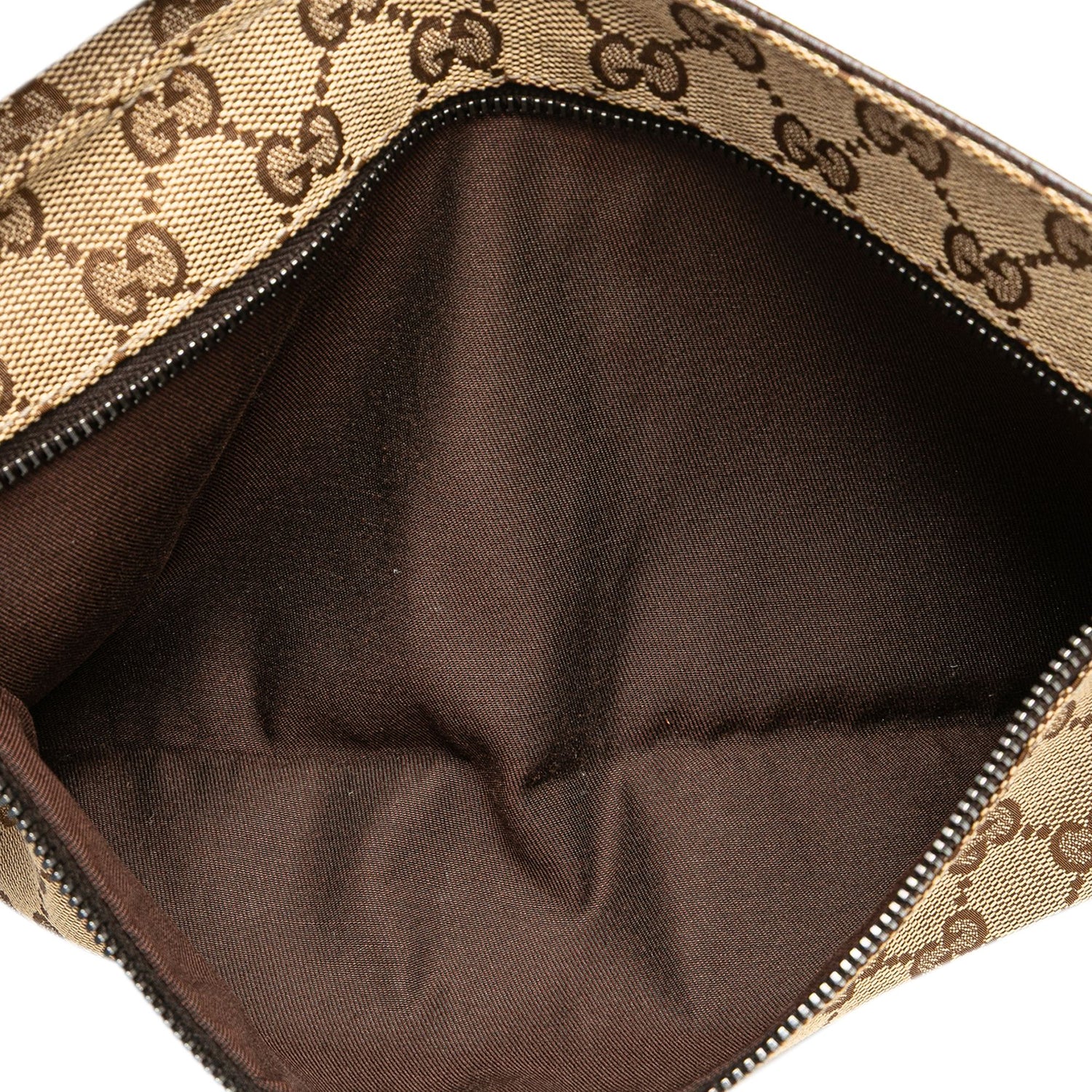 Gucci GG Canvas Web Double Pocket Belt Bag Brown