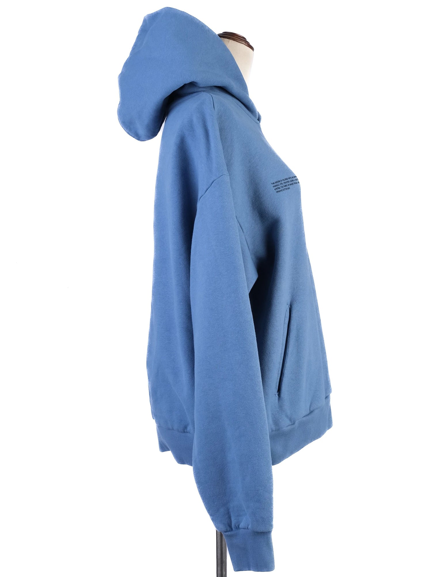 Good Pangaia Blue Cotton Hoodie with Front Pocket Size S