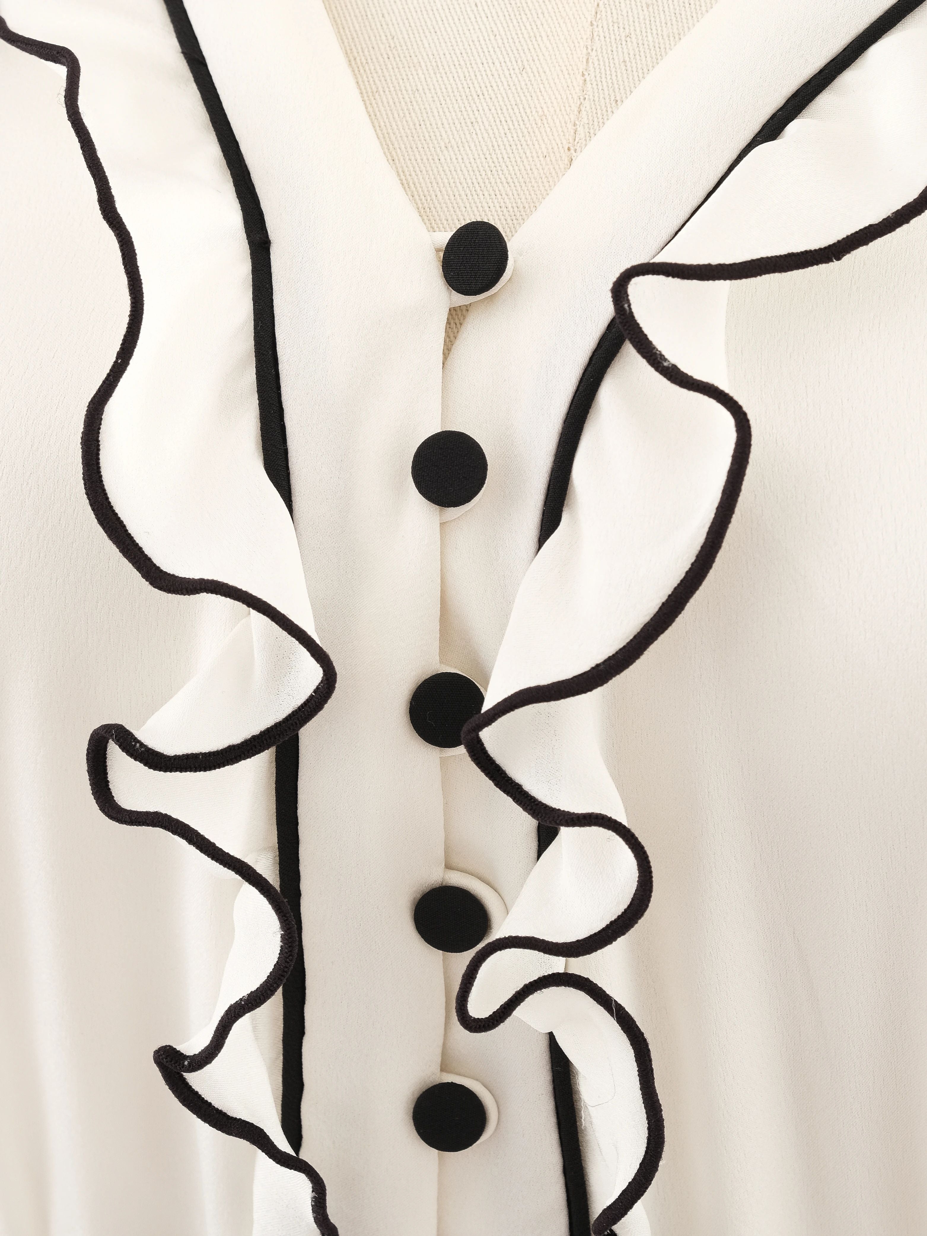 Self-Portrait White Dress with Black Details Size S Excellent Condition