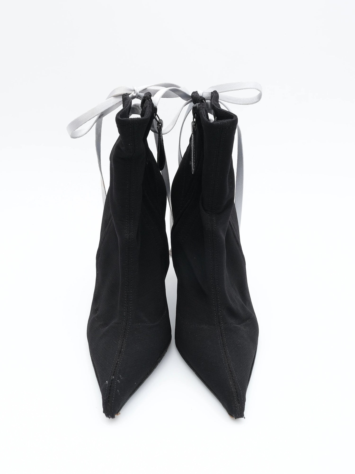 Vicini Black High-Heeled Shoes Size 38 with Lace-Up Detail