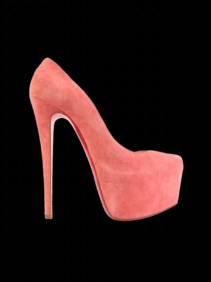 Excellent Christian Louboutin Pink Leather High Heels Size 37.5
