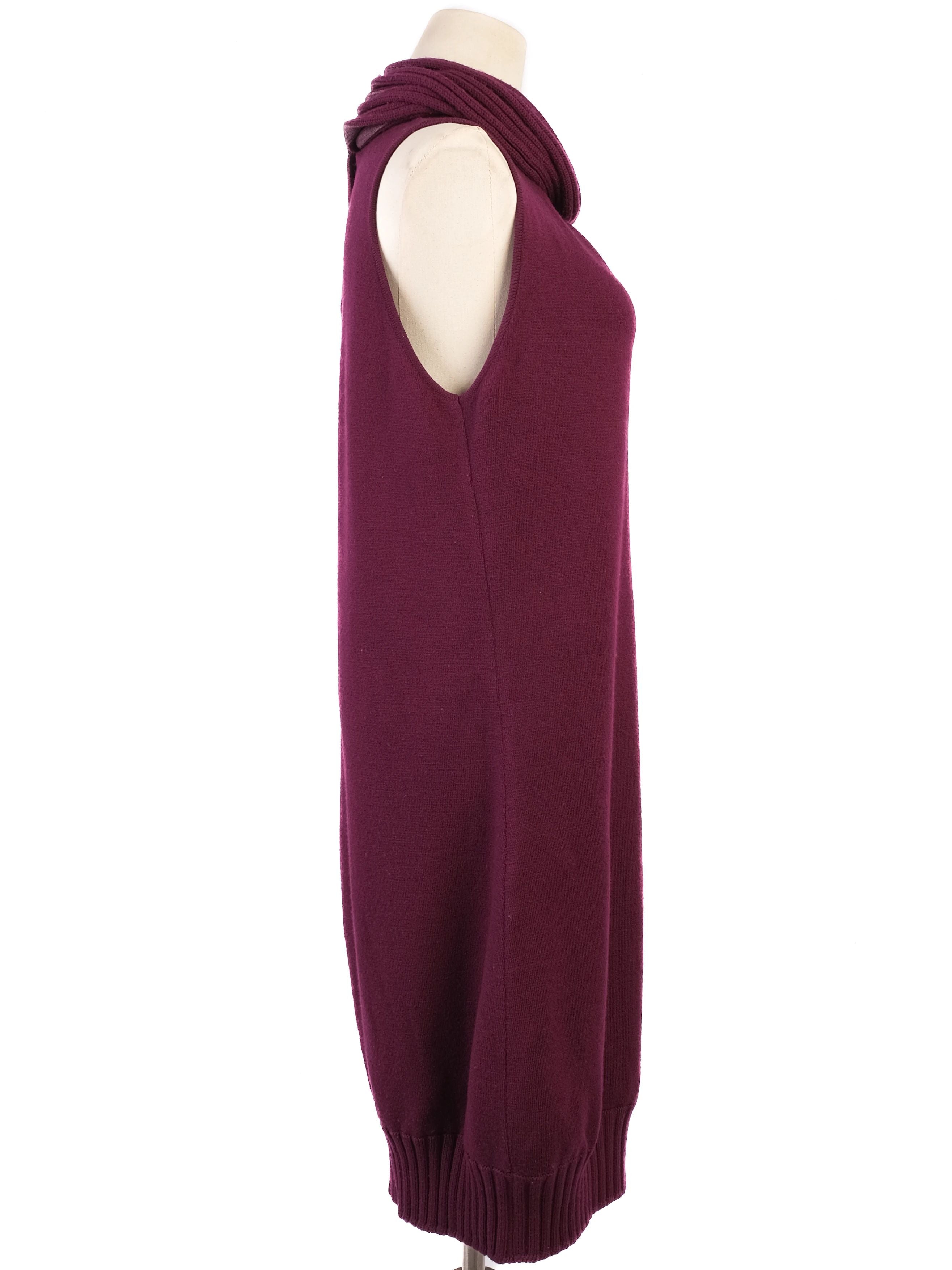Excellent Iceberg Red Wool Sleeveless Cowl Neck Dress Size XS