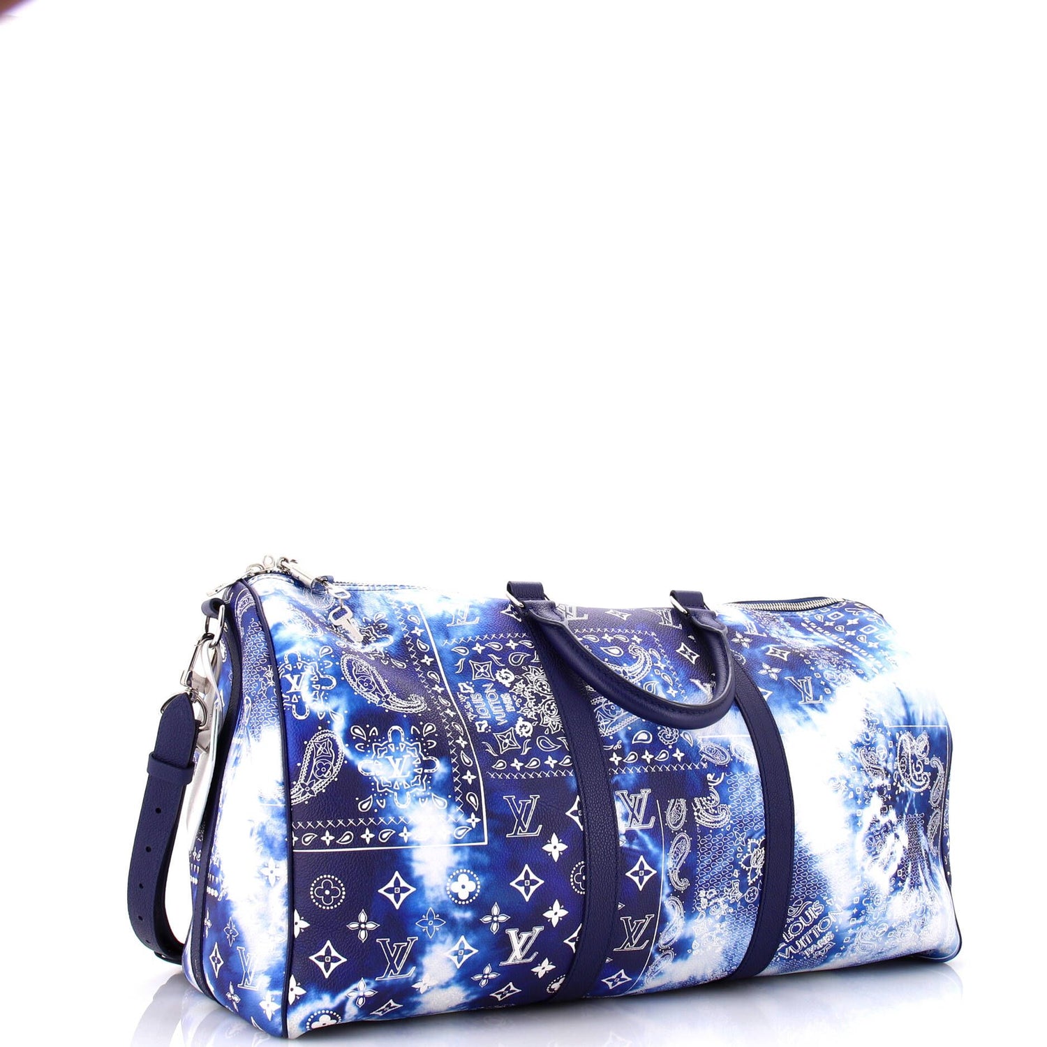 Louis Vuitton Keepall Bandouliere Bag Limited Edition Monogram Bandana Leather 50