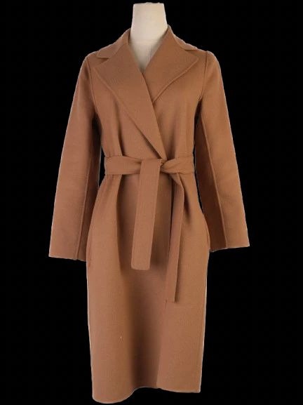 Max Mara Perfect Condition Orange Wool Wrap Coat Size S
