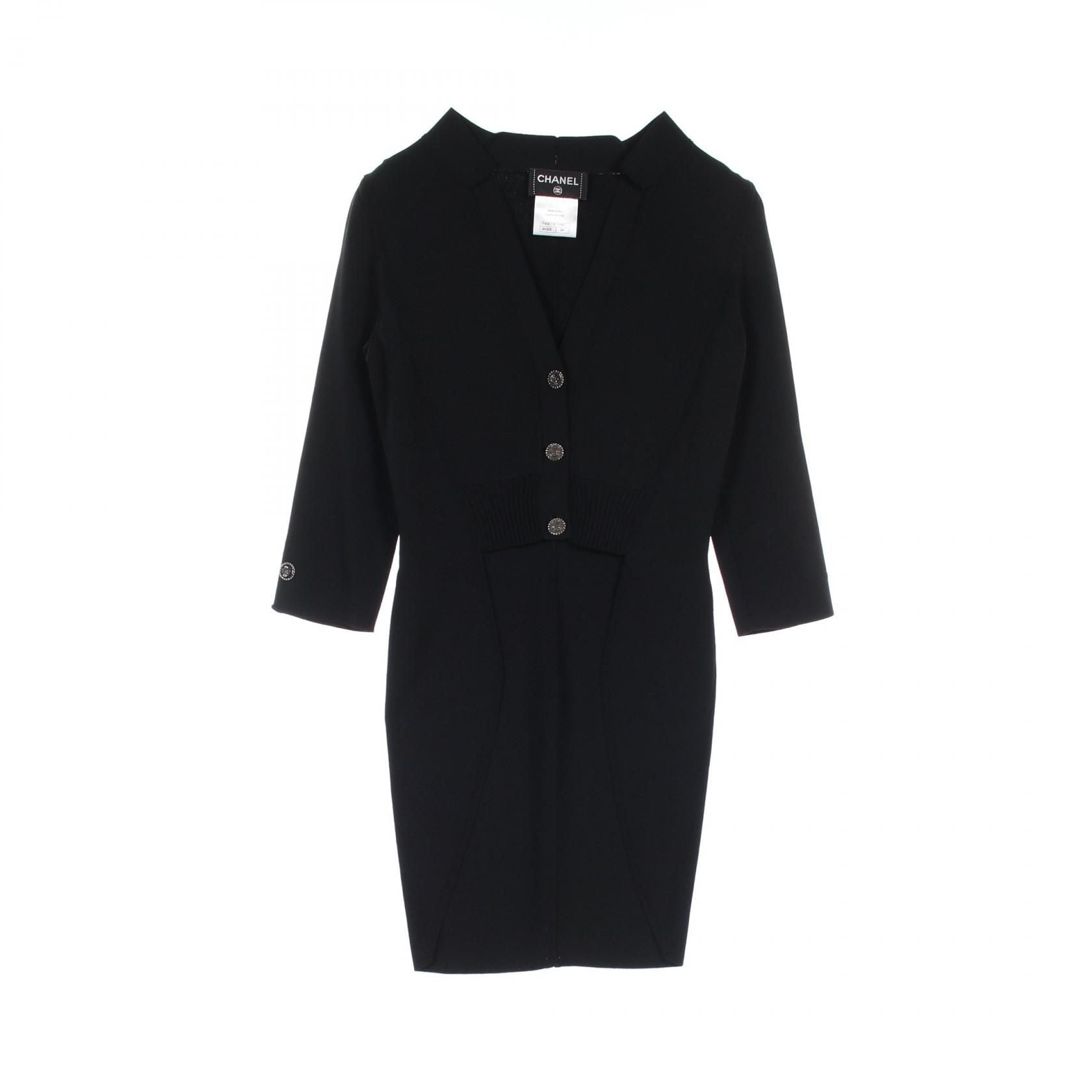 Chanel Black Coco Mark Button Cardigan Rayon P 40673k 02962