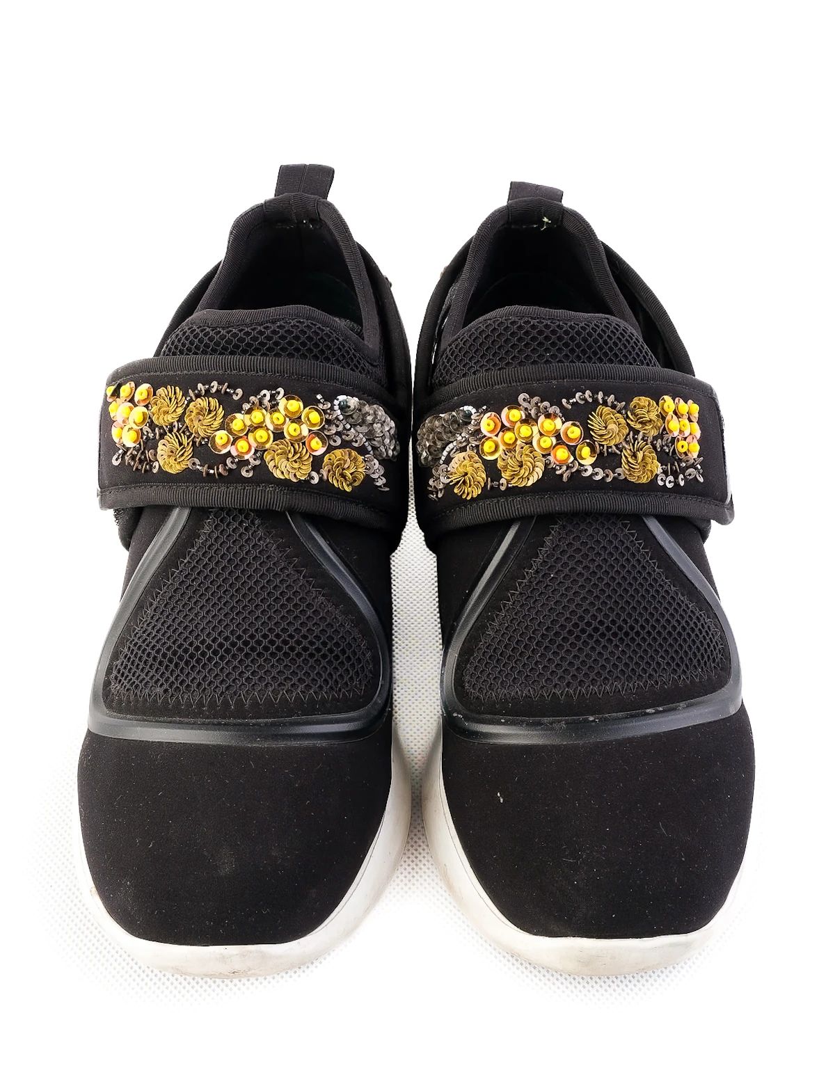 Excellent Salvatore Ferragamo Black Fabric Sneakers Size 38